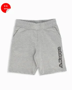 KAPPA - Bermuda ragazzi 8-16 anni grigio con scritta laterale