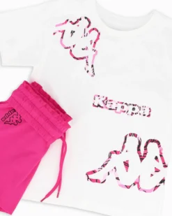 KAPPA - Completo ragazza mezza manica bianco 8-16 anni in cotone