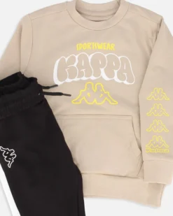KAPPA - COMPLETO TUTA BAMBINO CON FELPA BIEGE