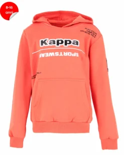 KAPPA - FELPA ARANCIONE BAMBINO CON CAPPUCCIO
