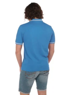 KAPPA - POLO AZZURRA DA UOMO CON BORDINO A CONTRASTO LOGO MALTAX 7