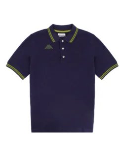 KAPPA - POLO BLU NOTTE  DA UOMO CON BORDINO A CONTRASTO LOGO MALTAX 5