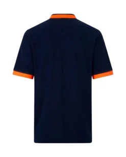 KAPPA - POLO MEZZA MANICA UOMO LOGO NEON BLU CON DETTAGLI ARANCIONI , 341N22W-A02