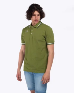 KAPPA - POLO VERDE MILITARE DA UOMO CON BORDINO A CONTRASTO LOGO MALTAX 5
