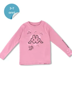 KAPPA - TSHIRT MANICA LUNGA  ROSA DA BAMBINA