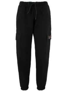 KEITH HARI - DONNA PANTALONE TUTA NERO CON TASCONI