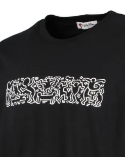 KEITH HARING - Tshirt nera a manica lunga da uomo con stampa skate