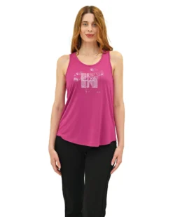 KEY UP - CANOTTA DONNA FUXIA CON STAMPA FRONTALE - 5S856/5511