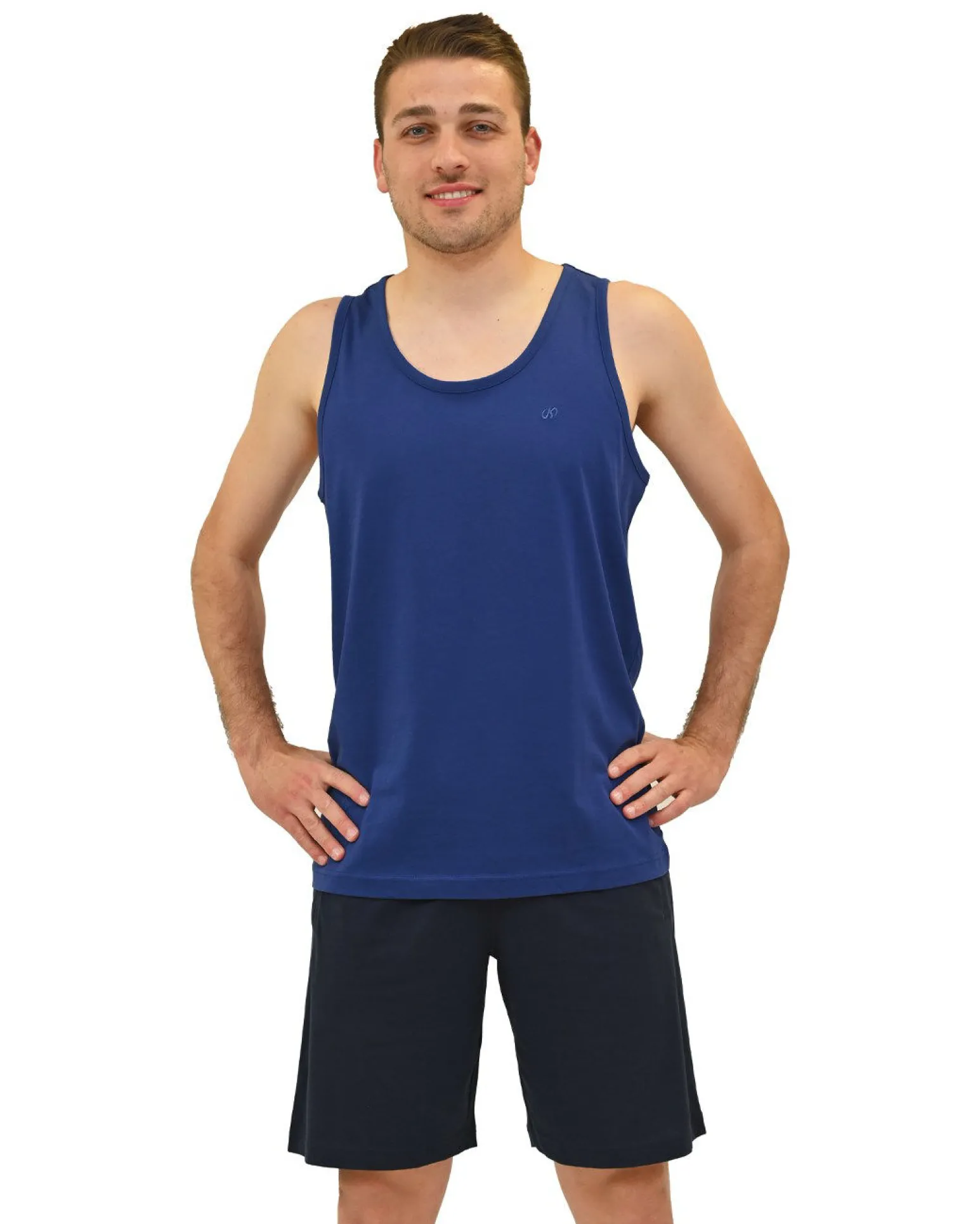 KEY UP - CANOTTA UOMO BLU BASIC - 2JB27/3135