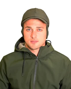 KEY UP - CAPPELLO INVERNALE VERDE DA UOMO IMPERMEABILE E ANTIVENTO CON PARAORECCHIE