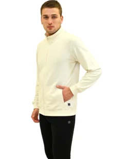 KEY UP - FELPA BEIGE DA UOMO FULL ZIP