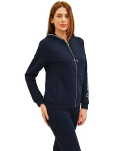 KEY UP - FELPA BLU DA DONNA CON CAPPUCCIO