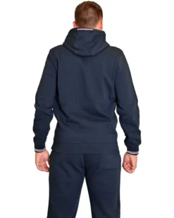 KEY UP - FELPA BLU DA UOMO  FULL ZIP E CAPPUCCIO