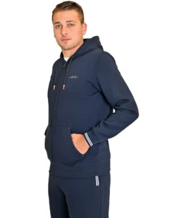 KEY UP - FELPA BLU DA UOMO  FULL ZIP E CAPPUCCIO