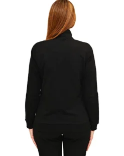 KEY UP  - FELPA NERA FULL ZIP DA DONNA