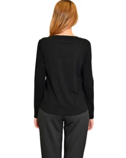 KEY UP - MAGLIA MANICA LUNGA  DONNA NERA  HEART STAY WILD - 5S421/0002