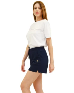 KEY UP - PANTALONCINO BLU DA DONNA IN FELPA