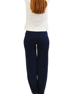 KEY UP - PANTALONE BLU IN JERSEY ELASTICIZZATO DA DONNA