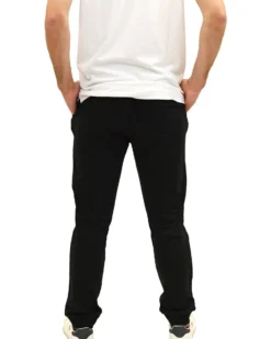 KEY UP - PANTALONE FELPA NERO DA UOMO CON POLSINO