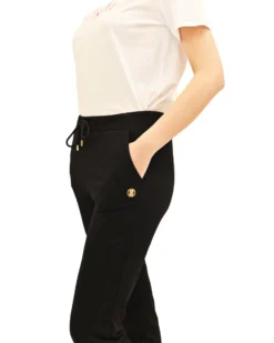 KEY UP - PANTALONE TUTA NERO DA DONNA CON FONDO DRITTO