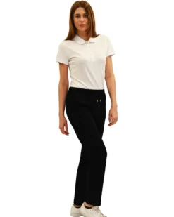 KEY UP - PANTALONE TUTA NERO DA DONNA CON FONDO DRITTO