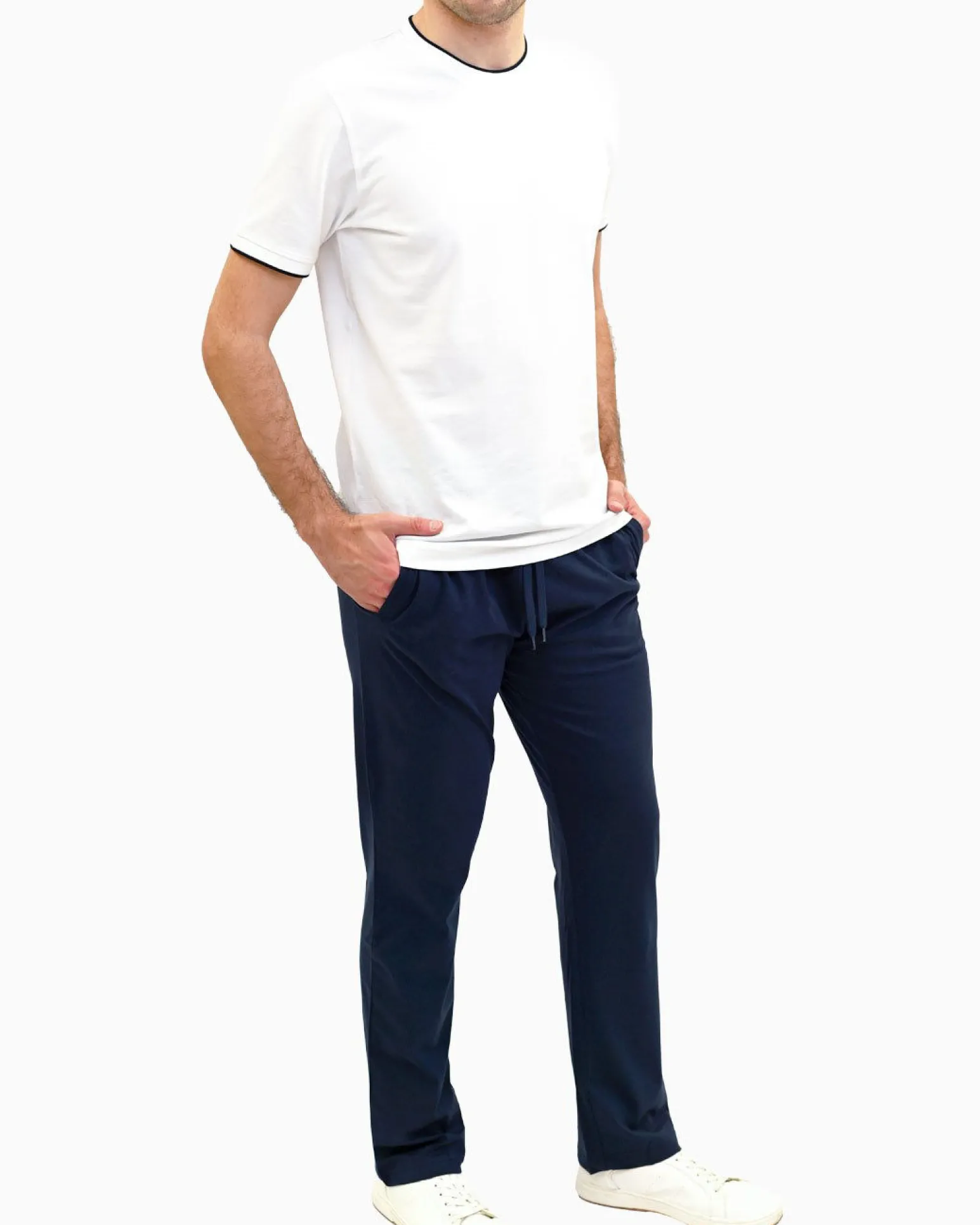 KEY UP - PANTALONE UOMO BLU IN JERSEY FONDO DRITTO - 2JB77/1245
