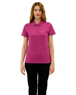 KEY UP -POLO IN PIQUET DONNA FUXIA CON COLLETTO - 5535Q/5511