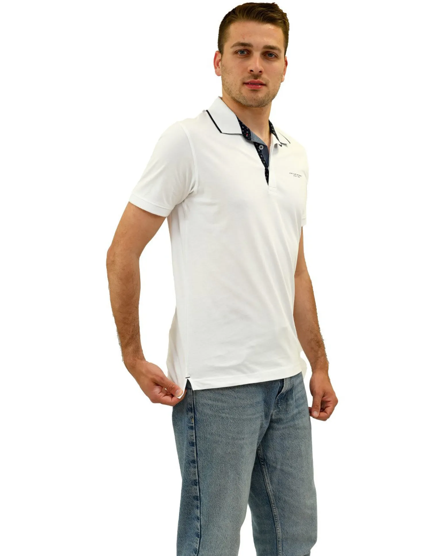 KEY UP - POLO MEZZA MANICA UOMO BIANCA - 2R521/0001