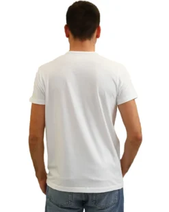 KEY UP - T-SHIRT GIROCOLLO ELASTCIZZATA BIANCA DA UOMO