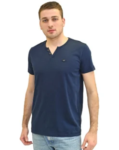 KEY UP - T-SHIRT MEZZA MANICA UOMO BLU SERAFINO - 2S156/1245