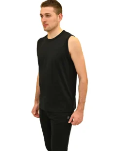 KEY UP - TSHIRT SMANICATA NERA DA UOMO IN COTONE JERSEY (STANDARD OEKO-TEX)