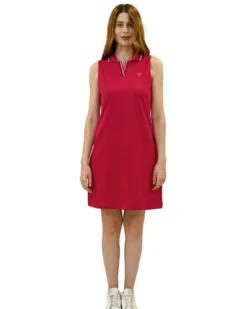 KEY UP -VESTITINO IN PIQUET DONNA FUXIA CON COLLETTO - 5Q547/1114