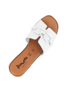 LA MOVIDA - Ciabatta bianco in VERA PELLE con morsetto, tacco 5CM - MADE IN ITALY