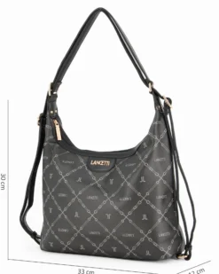 LANCETTI - Borsa/Zaino nera logata