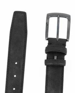 LANCETTI - Cintura nera da uomo in VERA PELLE