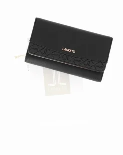 LANCETTI - Portafoglio nero con patta