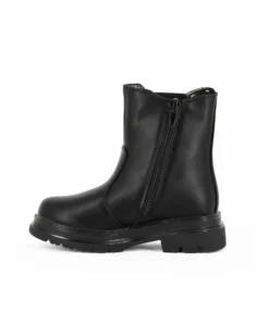 LAURA BIAGIOTTI - Beatles nero da bimba con zip laterale e scritte argento glitter
