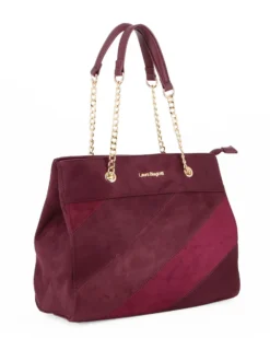 LAURA BIAGIOTTI - Borsa a due manici scamosciata bordeaux