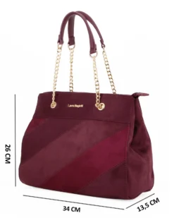 LAURA BIAGIOTTI - Borsa a due manici scamosciata bordeaux