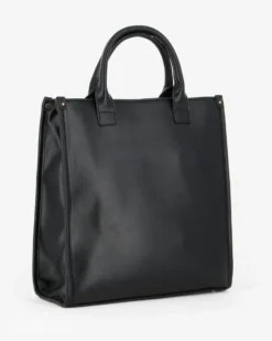 LAURA BIAGIOTTI - Borsa a mano nera con dettaglio catenina sulla tasca frontale, tracolla removibile