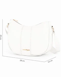 LAURA BIAGIOTTI - Borsa mezzaluna bianca con tasca posteriore