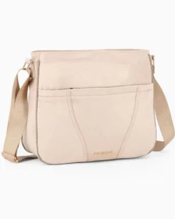 LAURA BIAGIOTTI - Borsa sacca naturale scamosciata con tasca frontale e posteriore