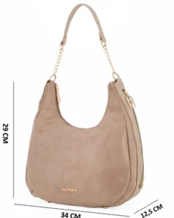 LAURA BIAGIOTTI - Borsa sacca terra scamosciata con tasche laterali