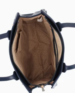 LAURA BIAGIOTTI - Borsa shopping blu con cinturino frontale