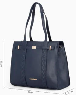LAURA BIAGIOTTI - Borsa shopping blu con cinturino frontale
