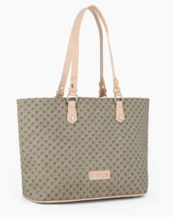 LAURA BIAGIOTTI - Borsa shopping beige loggata