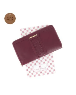LAURA BIAGIOTTI - Portafoglio bordeaux con inserto loggato