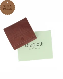 LAURA BIAGIOTTI - Portafoglio marrone da uomo in VERA PELLE