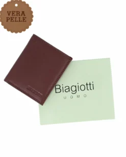 LAURA BIAGIOTTI - Portafoglio marrone da uomo in VERA PELLE