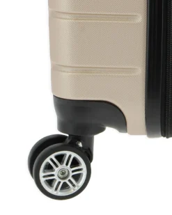 LAURA BIAGIOTTI - TROLLEY CHAMPAGNE IN ABS E 4 RUOTE DOPPIE CON STAMPA TARTARUGATA